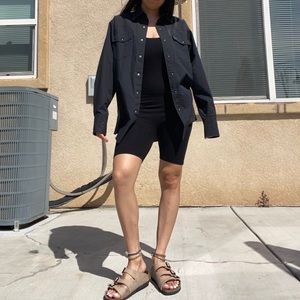 Vintage Black Button Up Long Sleeve Size M